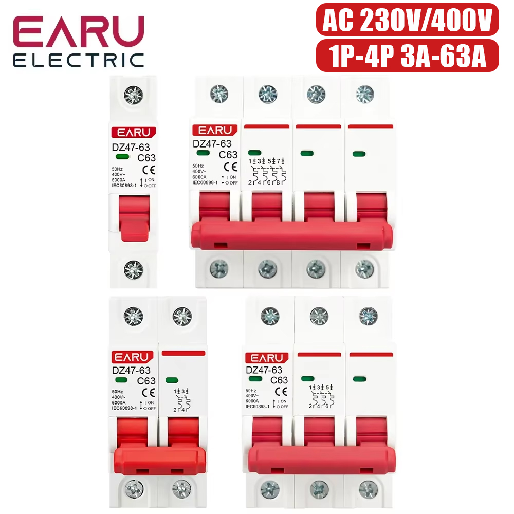 DZ47 1P 2P 3P 4P 3A-63A AC 230 - Din Rail Circuit Breaker avis et prix