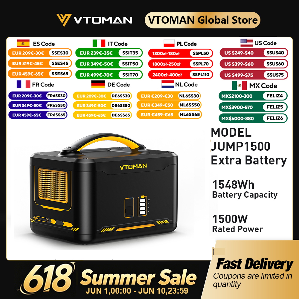 VTOMAN Jump 1500 Extra Battery - Lifepo4 Battery Pack avis et prix
