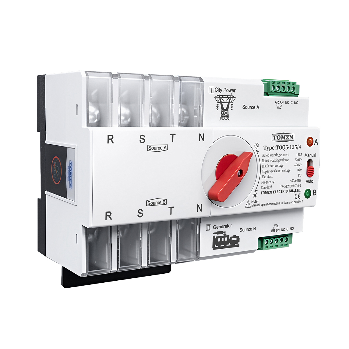 TOMZN Din Rail 2P 3P 4P ATS Du - Din Rail Circuit Breaker avis et prix