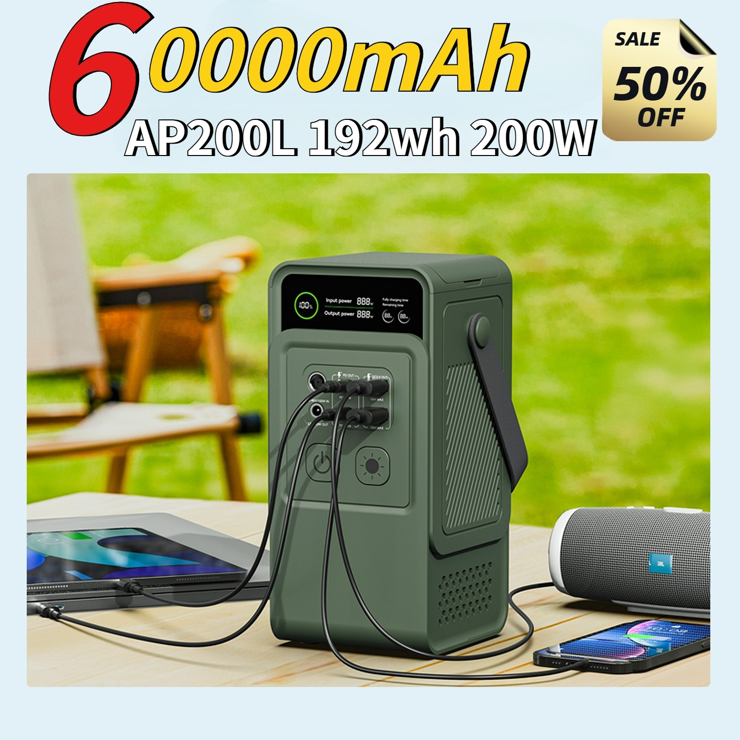 60000mAh 200W 192Wh Camping Po - Lifepo4 Battery Pack avis et prix