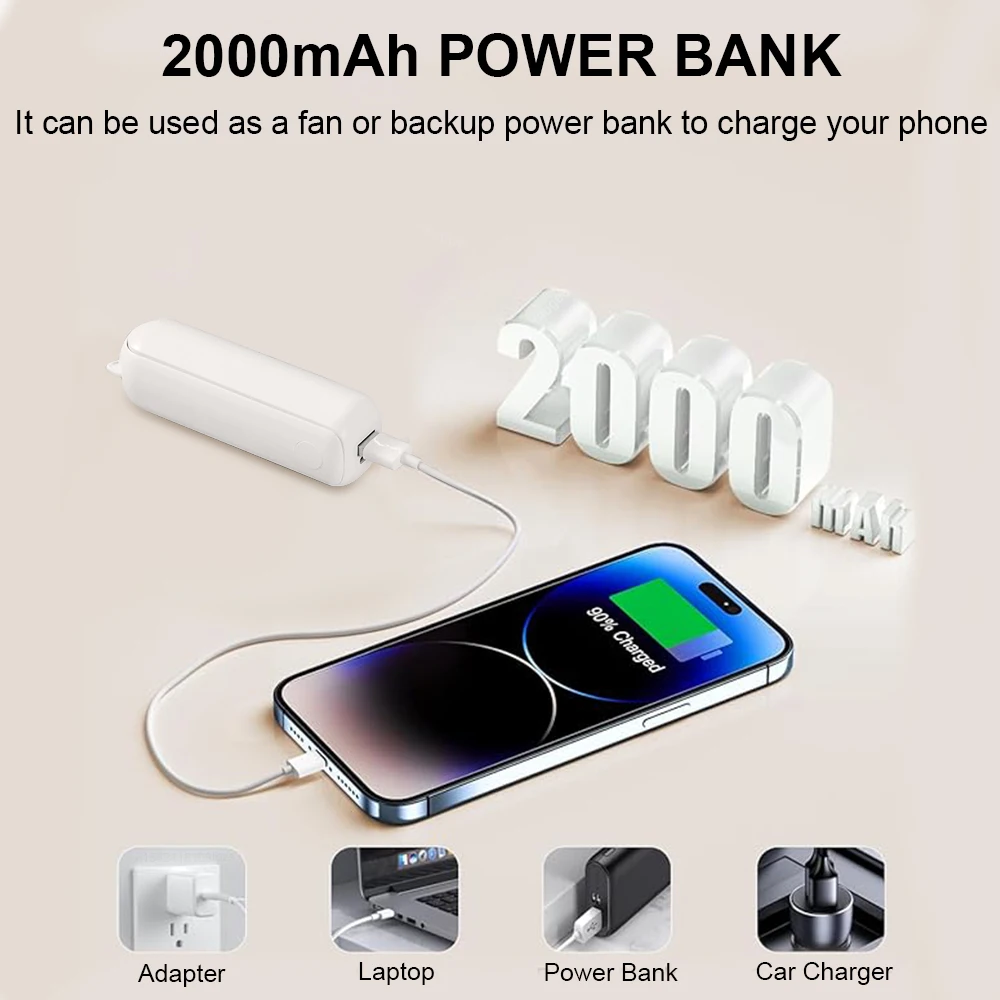 Portable Mini Fan 2000mAh USB  - Renewable Energy Sources avis et prix