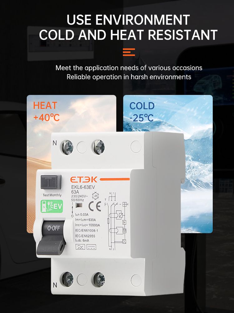 ETEK RCCB Type EV 2P 4P Earth  - Din Rail Circuit Breaker avis et prix