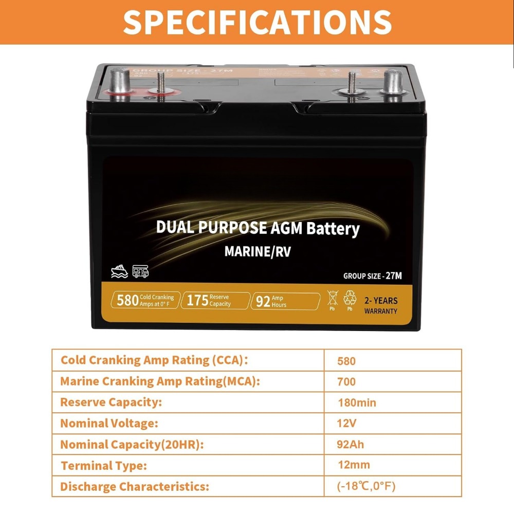 Dual Purpose AGM Battery BCI G - Agm Deep Cycle Battery avis et prix